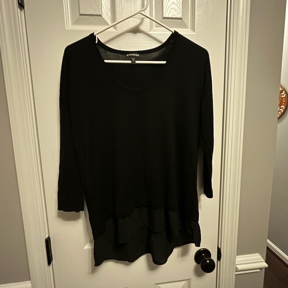Sweaters - Women’s Large Crepe Hem Sweater -Black. Business casual or date night
